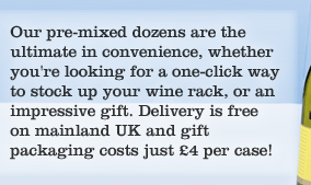 Our pre-mixed dozens are the ultimate in convenience, whether you're looking for a one-click way to stock up your wine rack, or an impressive gift. Delivery is free on mainland UK and gift packaging costs just £4 per case!